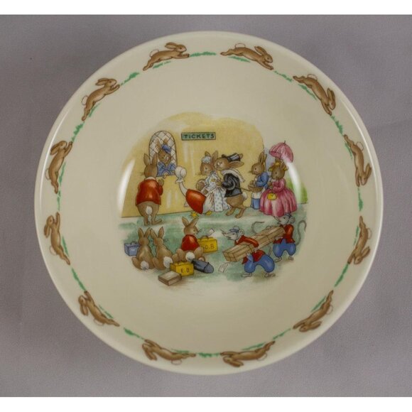 Royal Doulton Bunnykins Bone China 6" Cereal Bowl & 8" Salad Plate EUC - Picture 2 of 10